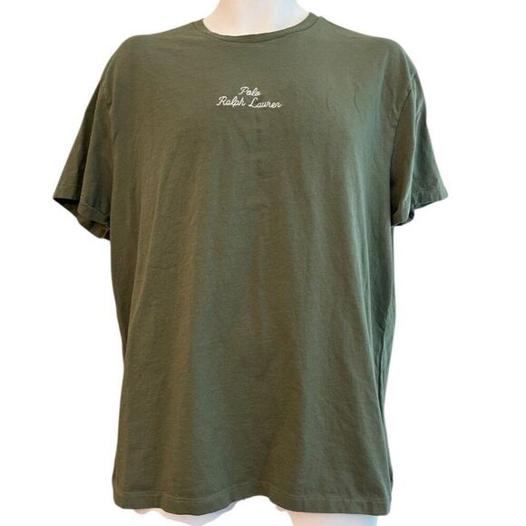 Polo by Ralph Lauren Cursive Embroidered Spellout Mens Large T Shirt Green - Picture 1 of 6
